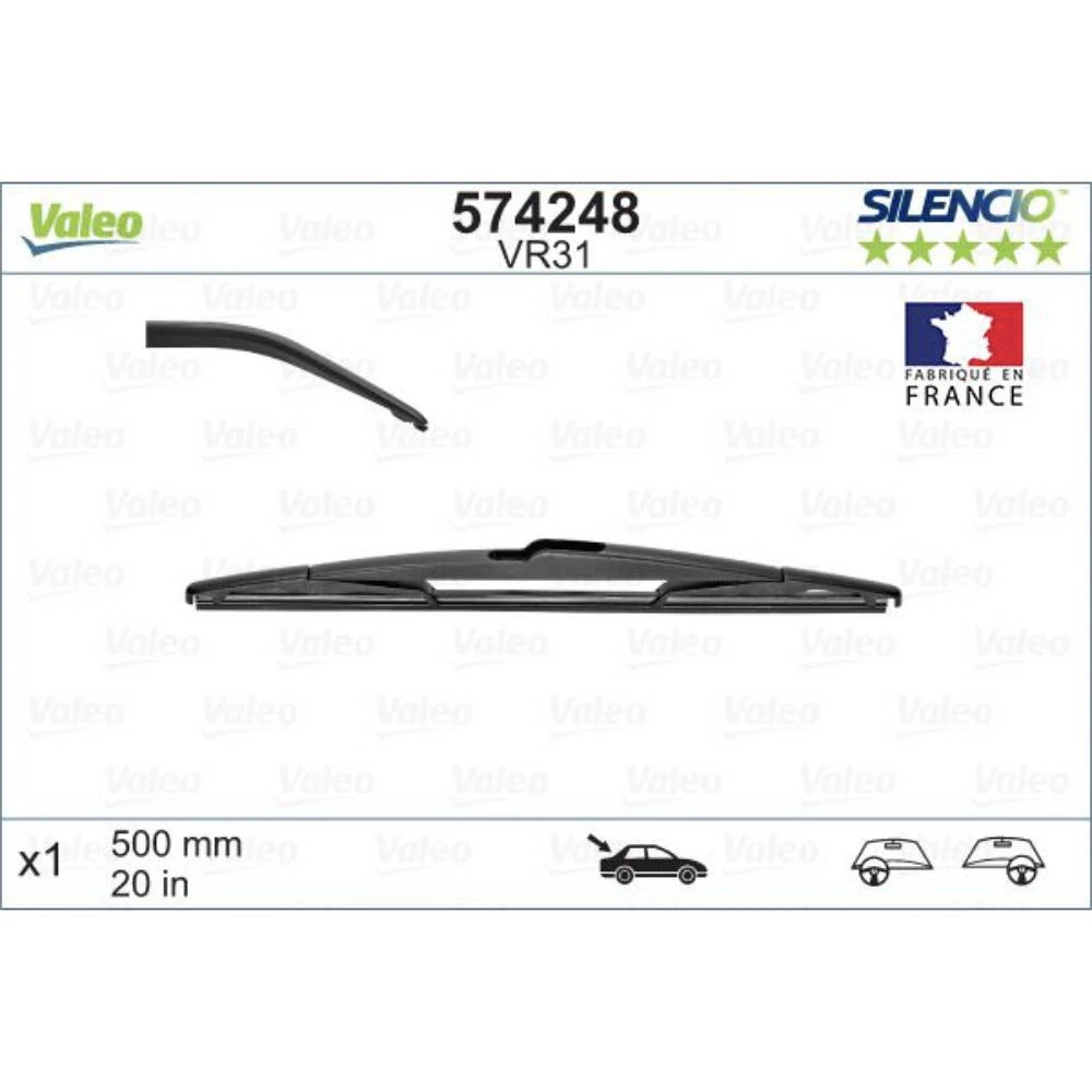 Hinten Scheibenwischer Valeo Silencio Rear für Citroen C5 1 DC | DE Fließheck 06.2001-11.2003 Hakenadapter