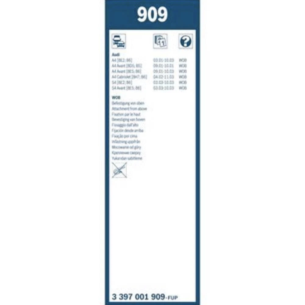 Vorne Scheibenwischer BOSCH Twin für Audi A4 B6 Limousine 03.2001-10.2003 Originaladapter