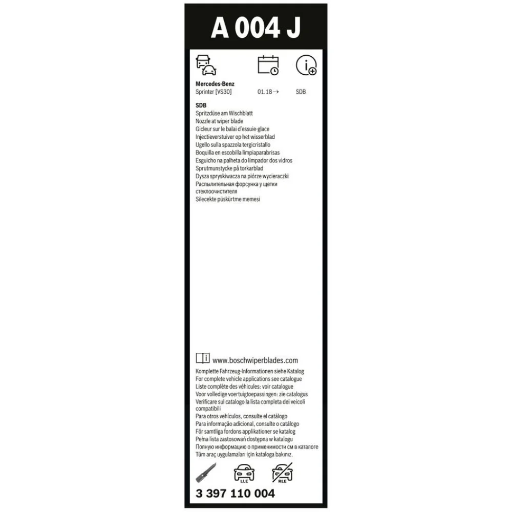 Vorne Scheibenwischer BOSCH AeroTwin für Mercedes Sprinter 3 W907 | W910 mit Dusen am Wischerblatt