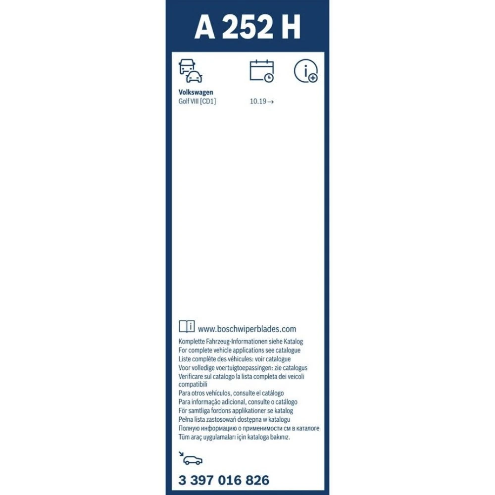 Hinten Scheibenwischer BOSCH Rear für VW Golf VIII 8 Schrägheck