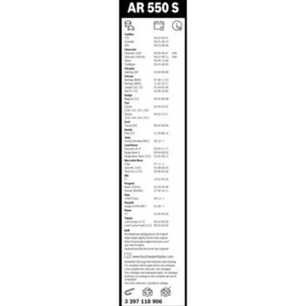 Vorne Scheibenwischer BOSCH AeroTwin für Jeep Grand Cherokee 4 WK2 SUV 09.2013-05.2022