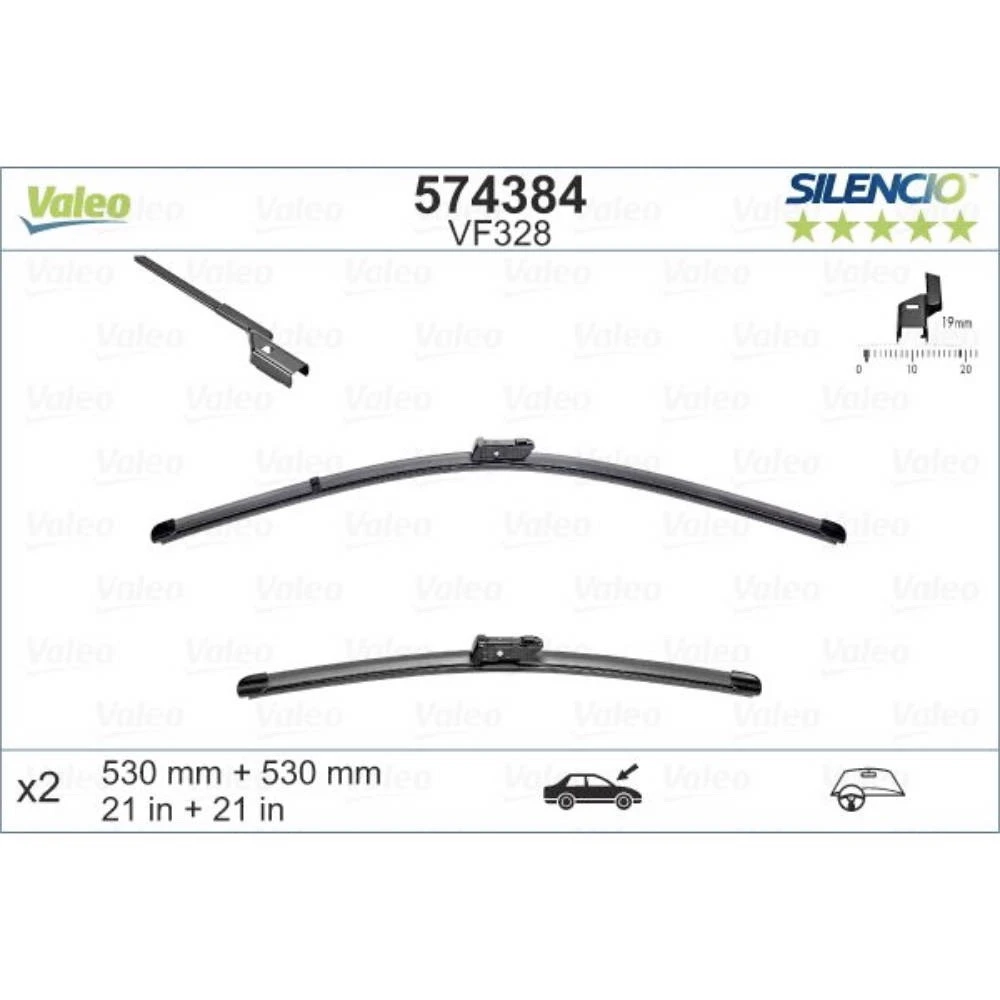 Vorne Scheibenwischer Valeo Silencio Flat für Skoda Roomster Schrägheck 03.2006-05.2013