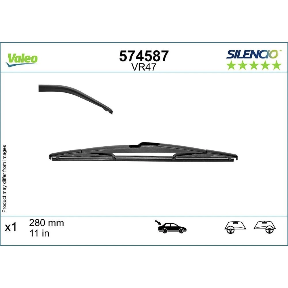 Hinten Scheibenwischer Valeo Silencio Rear für Jeep Grand Cherokee 4 WK2 SUV 09.2013-05.2022