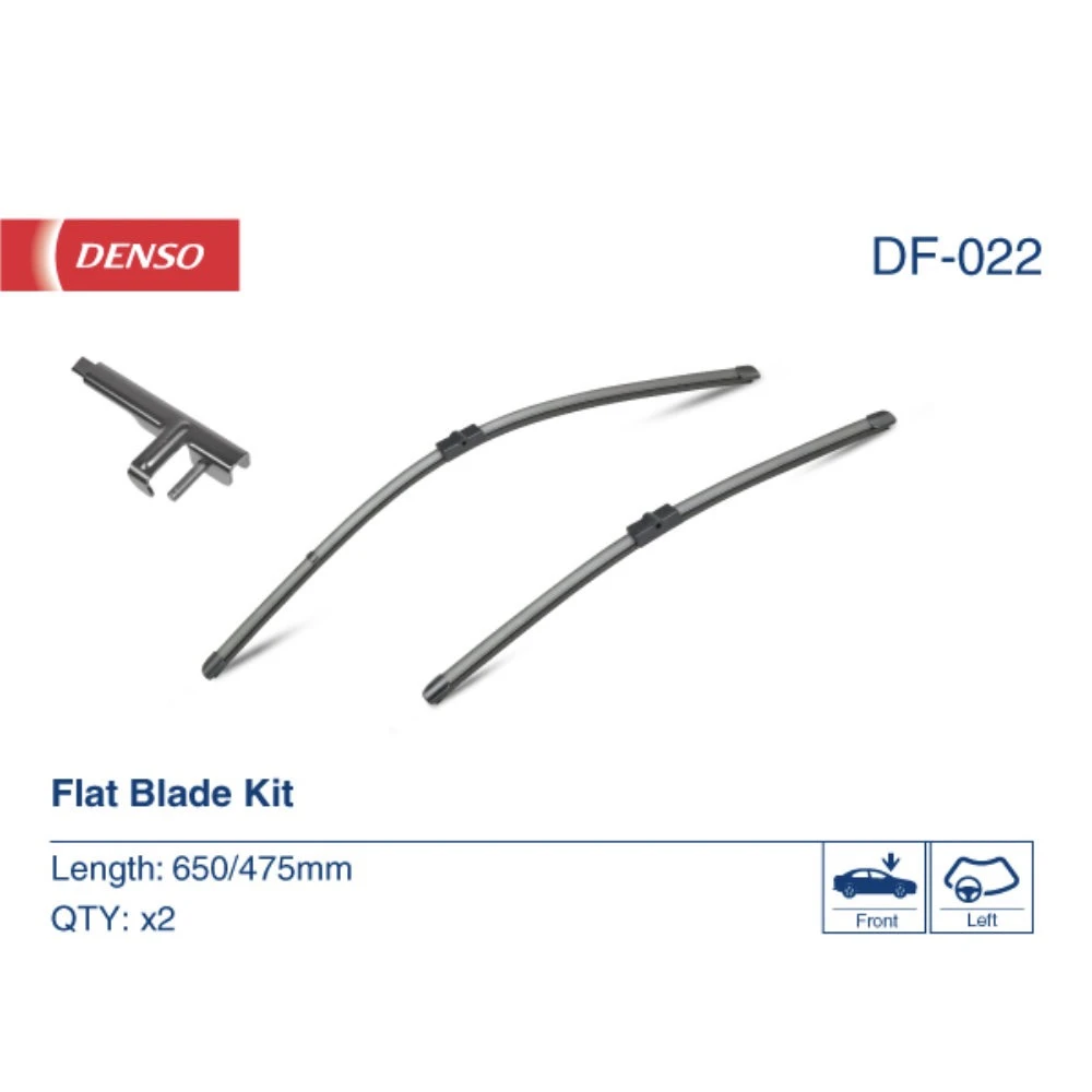 Vorne Scheibenwischer Denso Flat für Citroen C5 1 DC | DE Fließheck 12.2003-09.2004 Seitenadapter | Kunststoff-Hinten-Wischer